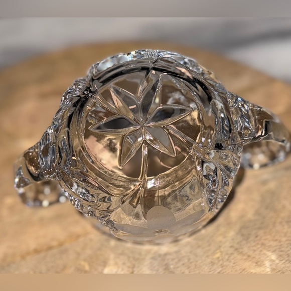 60’s Etched Pressed Glass Cream and Sugar Set - Picture 7 of 9